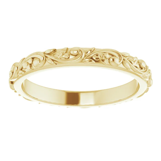 14K Yellow Gold 2.5 mm Sculptural Band