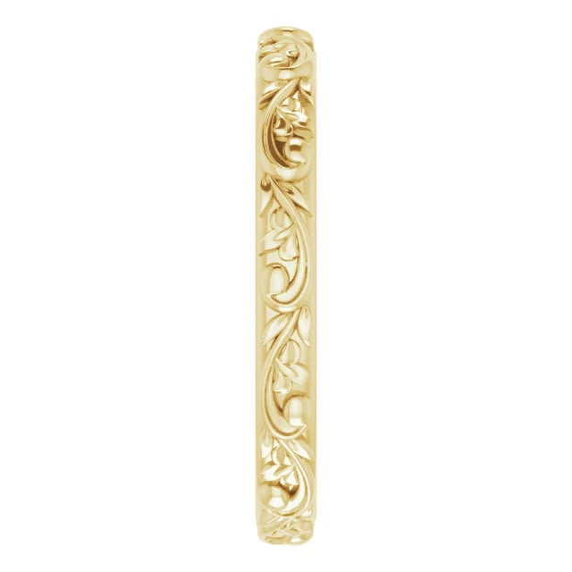 14K Yellow Gold 2.5 mm Sculptural Band