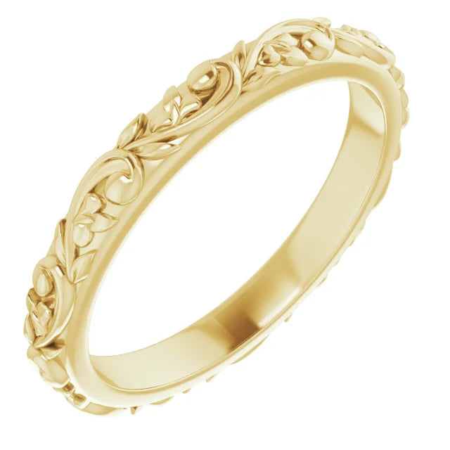 14K Yellow Gold 2.5 mm Sculptural Band