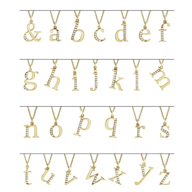 Natural Diamond Lowercase Initial "b" Necklace