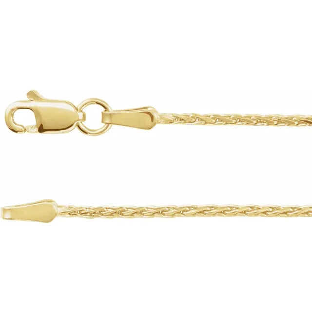 14K Yellow Gold Diamond-Cut Wheat Chain