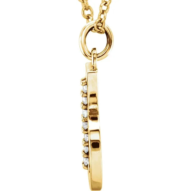Natural Diamond Lowercase Initial "b" Necklace