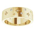 14K Yellow Gold 1/8 CTW Natural Diamond Star Band