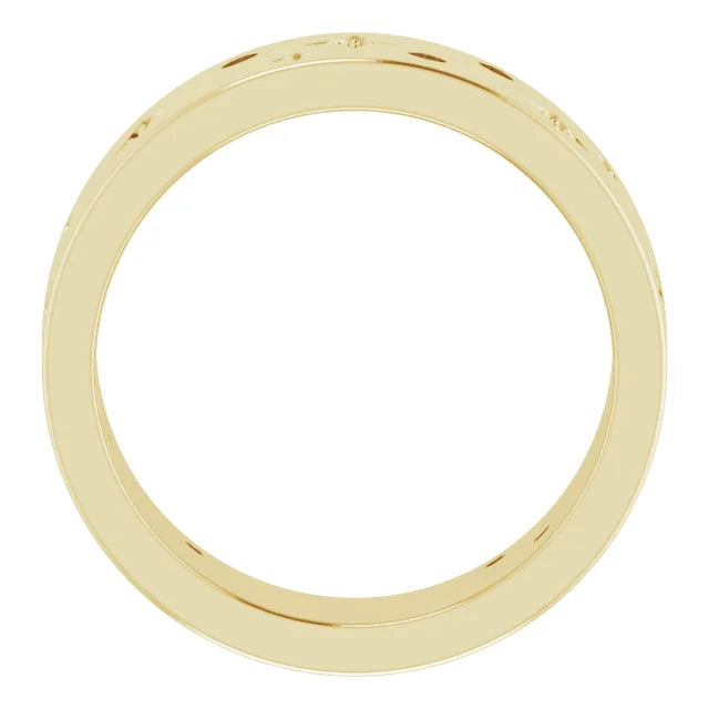 14K Yellow Gold 1/8 CTW Natural Diamond Star Band