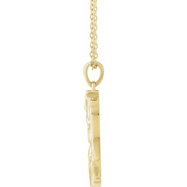 14K Yellow Gold Cowboy Boot 16-18" Necklace
