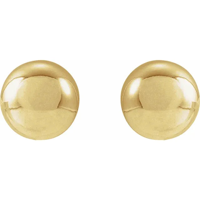 14K Yellow Gold 8mm Ball Earrings