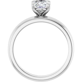 1.20 CT Natural  Oval Solitaire Engagement Ring