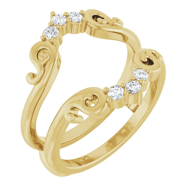 14K Yellow Gold 1/6 CTW Lab-Grown Diamond Ring Guard