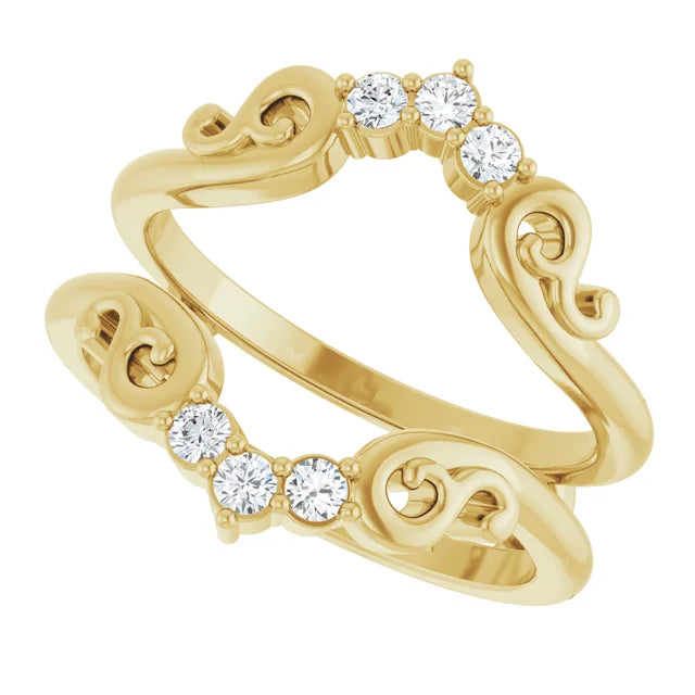 14K Yellow Gold 1/6 CTW Lab-Grown Diamond Ring Guard