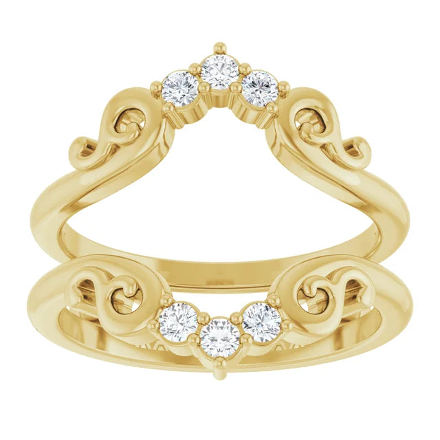 14K Yellow Gold 1/6 CTW Lab-Grown Diamond Ring Guard