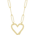 14K Yellow Gold Heart Charm 18" Necklace