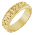 14K Yellow Gold 5.4 mm Woven-Design Flat Band