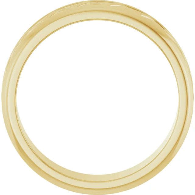 14K Yellow Gold 5.4 mm Woven-Design Flat Band