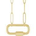 14K Yellow Gold Carabiner Charm 16" Necklace