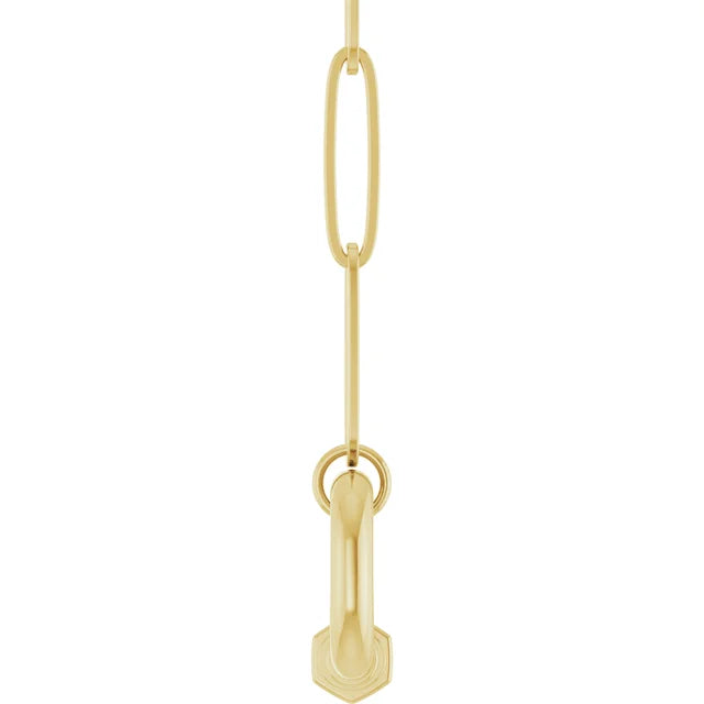 14K Yellow Gold Carabiner Charm 16" Necklace