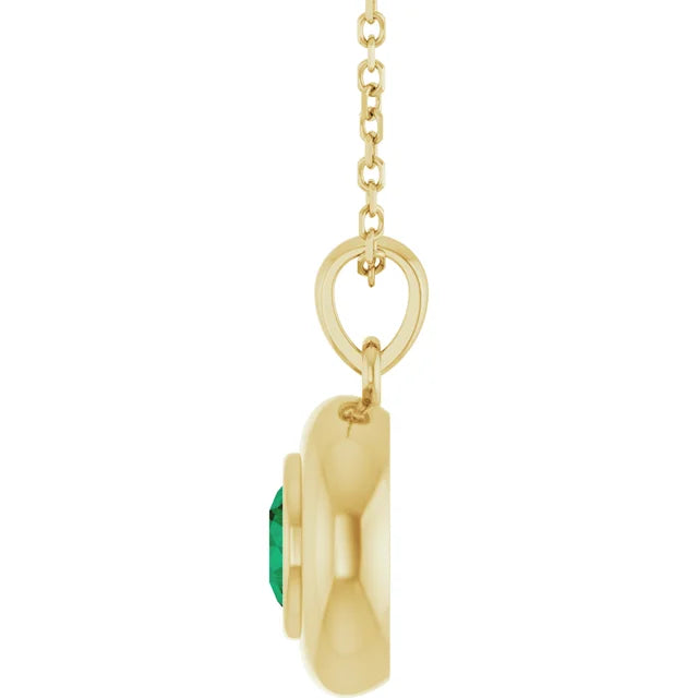 Emerald Solitaire Necklace