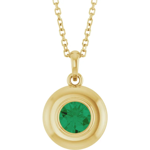 Emerald Solitaire Necklace
