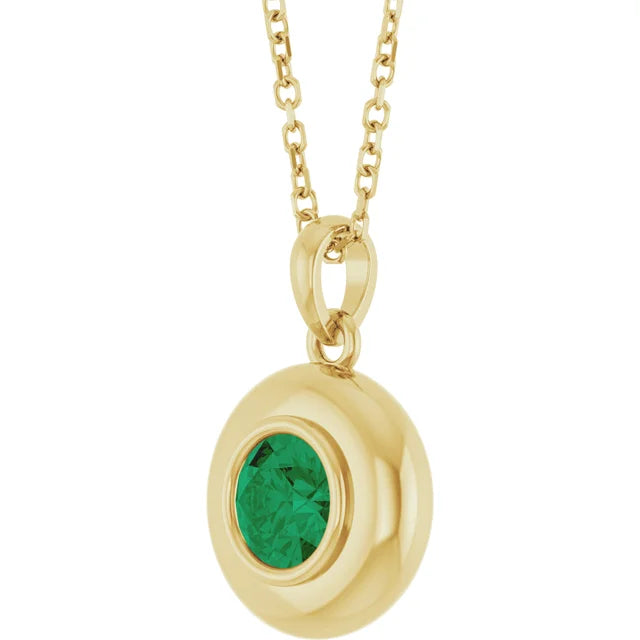 Emerald Solitaire Necklace