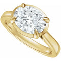 14K Yellow Gold Oval Diamond Engagement Ring