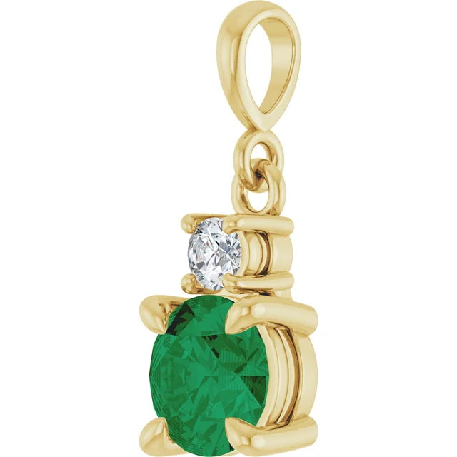 14K Yellow Gold Round Pendant