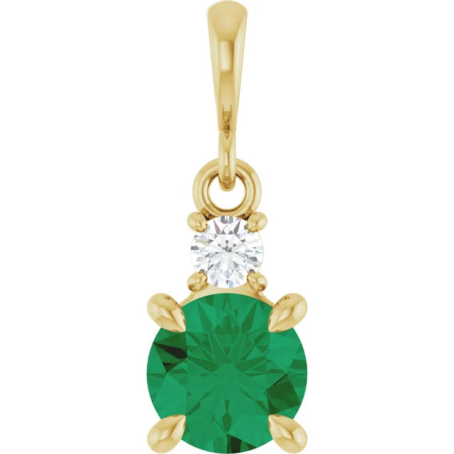 14K Yellow Gold Round Pendant
