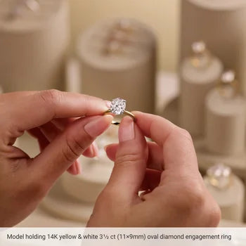 1.20 CT Natural  Oval Solitaire Engagement Ring