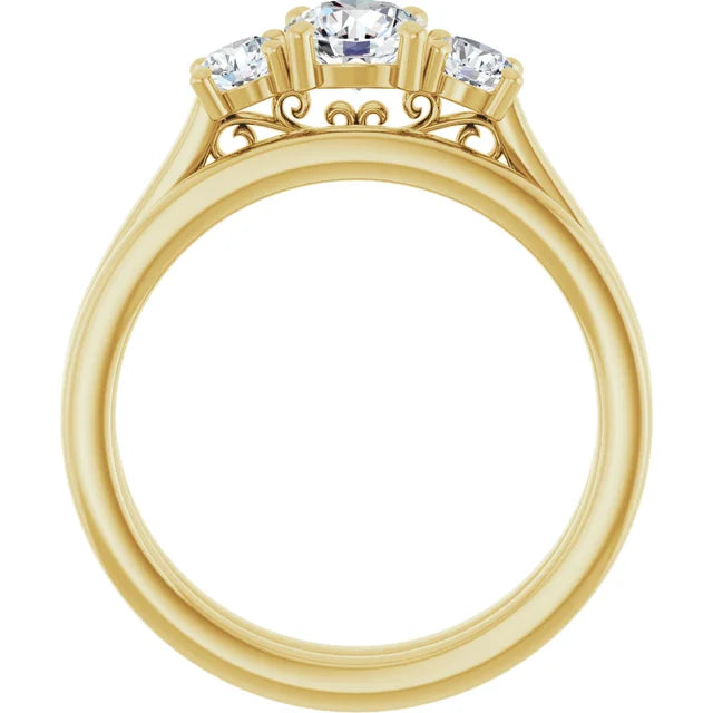 14K Gold Solitaire Diamond Engagement Ring