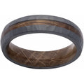 Zirconium Whiskey Barrel Wood Inlay & Interior Sleeve Band
