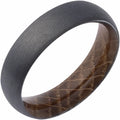 Zirconium  Whiskey Barrel Wood Interior Sleeve  Band