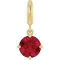 14K Yellow Gold Lab-Grown Ruby Charm/Pendant