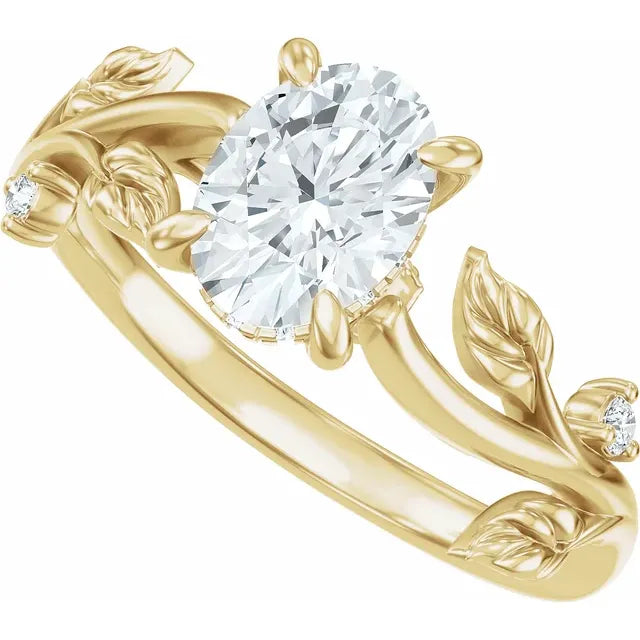 Floral Diamond  Engagement Ring