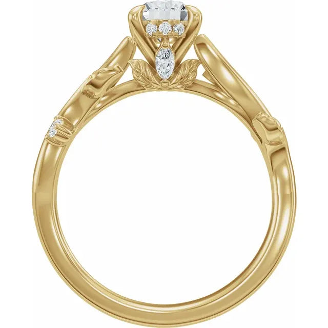 Floral Diamond  Engagement Ring