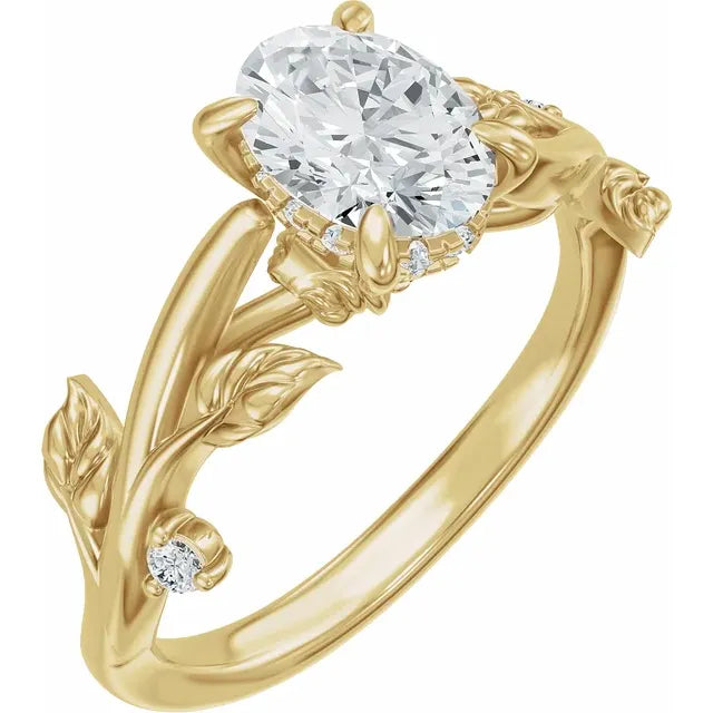 Floral Diamond  Engagement Ring