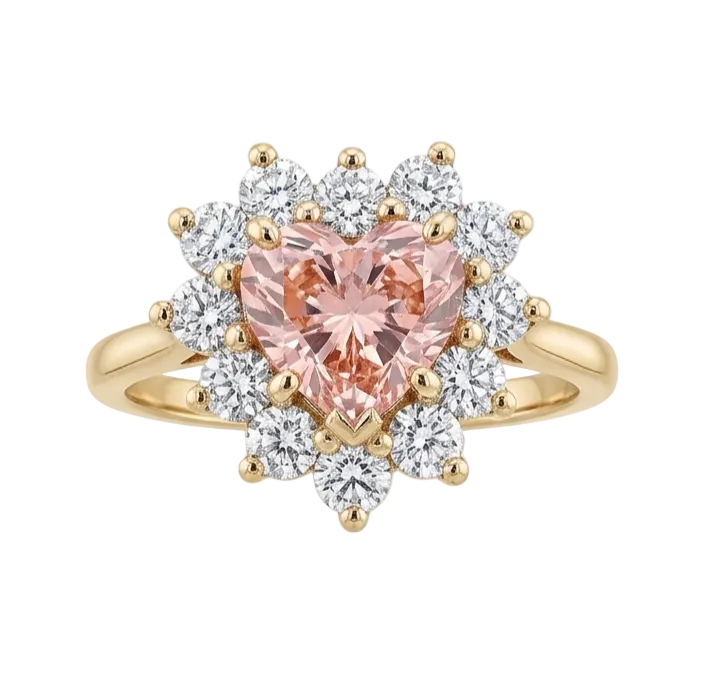 Pink Heart Diamond  Ring