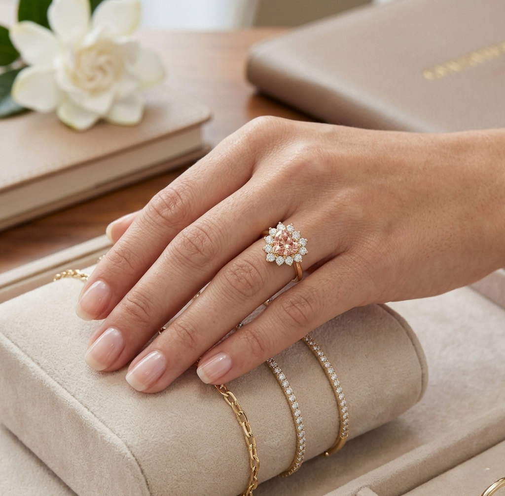 Pink Heart Diamond  Ring