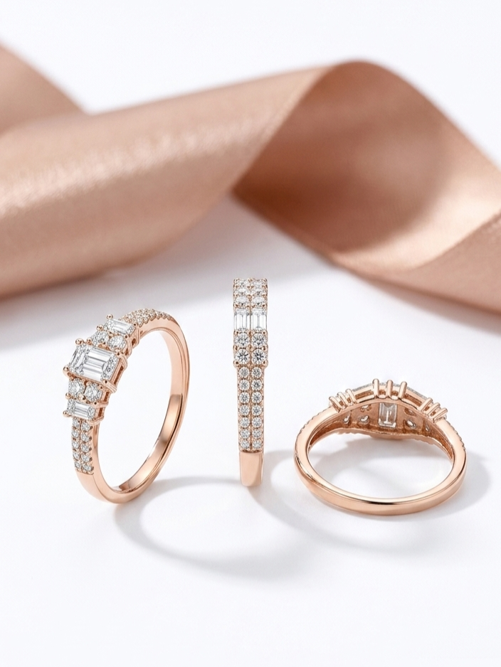 Rose Gold Natural Diamond Ring