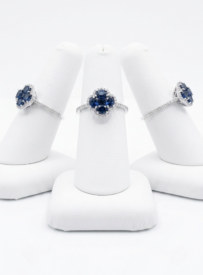 Natural Blue Sapphire & Diamond Ring