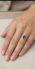 Natural Blue Sapphire & Diamond Ring