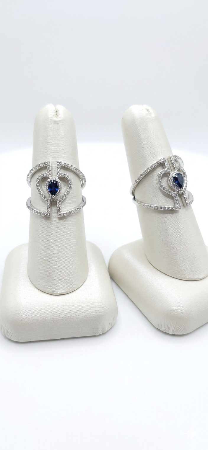 Natural Blue Sapphire & Diamond Ring