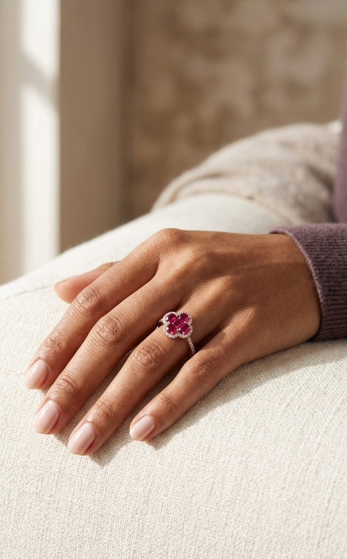 Natural Ruby & Diamond Ring