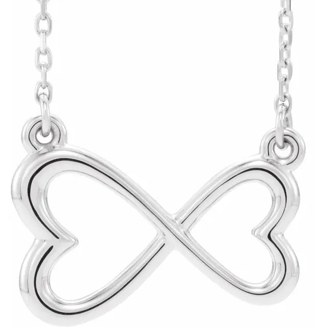 14K Yellow Gold Infinity-Inspired Heart 16-18" Necklace