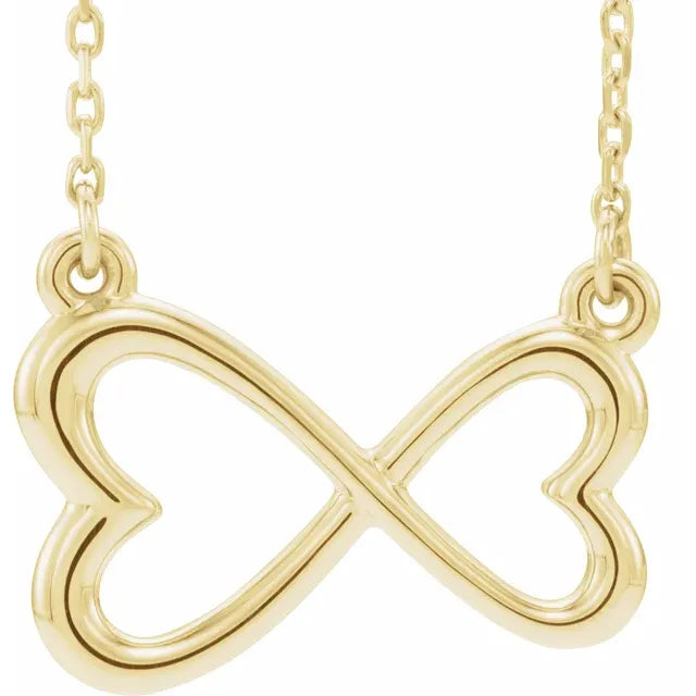 14K Yellow Gold Infinity-Inspired Heart 16-18" Necklace