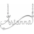 Natural Diamond Infinity-Inspired Script Single Name Necklace