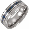 Tungsten Beveled-Edge Imitation Meteorite & Carbon Fiber Inlay