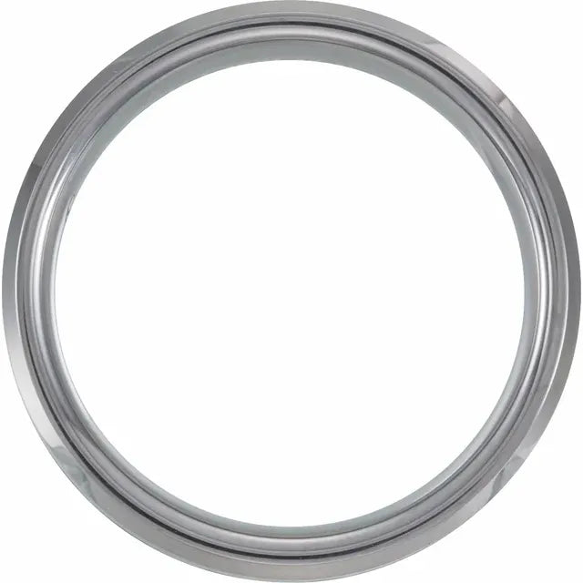 Tungsten Beveled-Edge Carbon Fiber Inlay Comfort-Fit Band