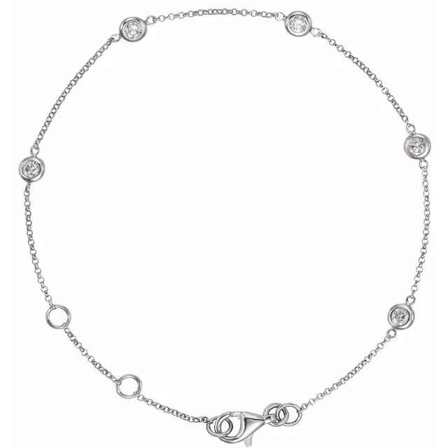 White Gold Diamond Station Bracelet