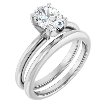 1 CT Oval Solitaire Engagement Ring