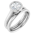Diamond Round  Bezel Solitaire Engagement Ring