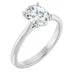 14K White Gold 8x6mm Oval Solitaire Engagement Ring Mounting
