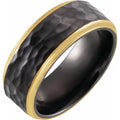 18K Yellow Gold PVD Black Titanium Stepped-Edge